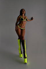 Snapped Neon/Black - HOAH Bikini Clasp Miami Scrunch Bottoms