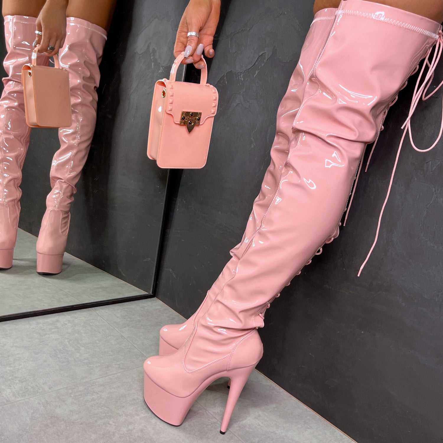 LipKit Thigh High - Candy Shop - 7 INCH, stripper shoe, stripper heel, pole heel, not a pleaser, platform, dancer, pole dance, floor work