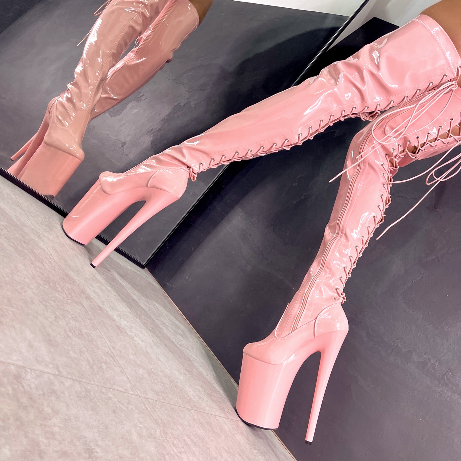 LipKit Thigh High - Candy Shop - 9 INCH, stripper shoe, stripper heel, pole heel, not a pleaser, platform, dancer, pole dance, floor work