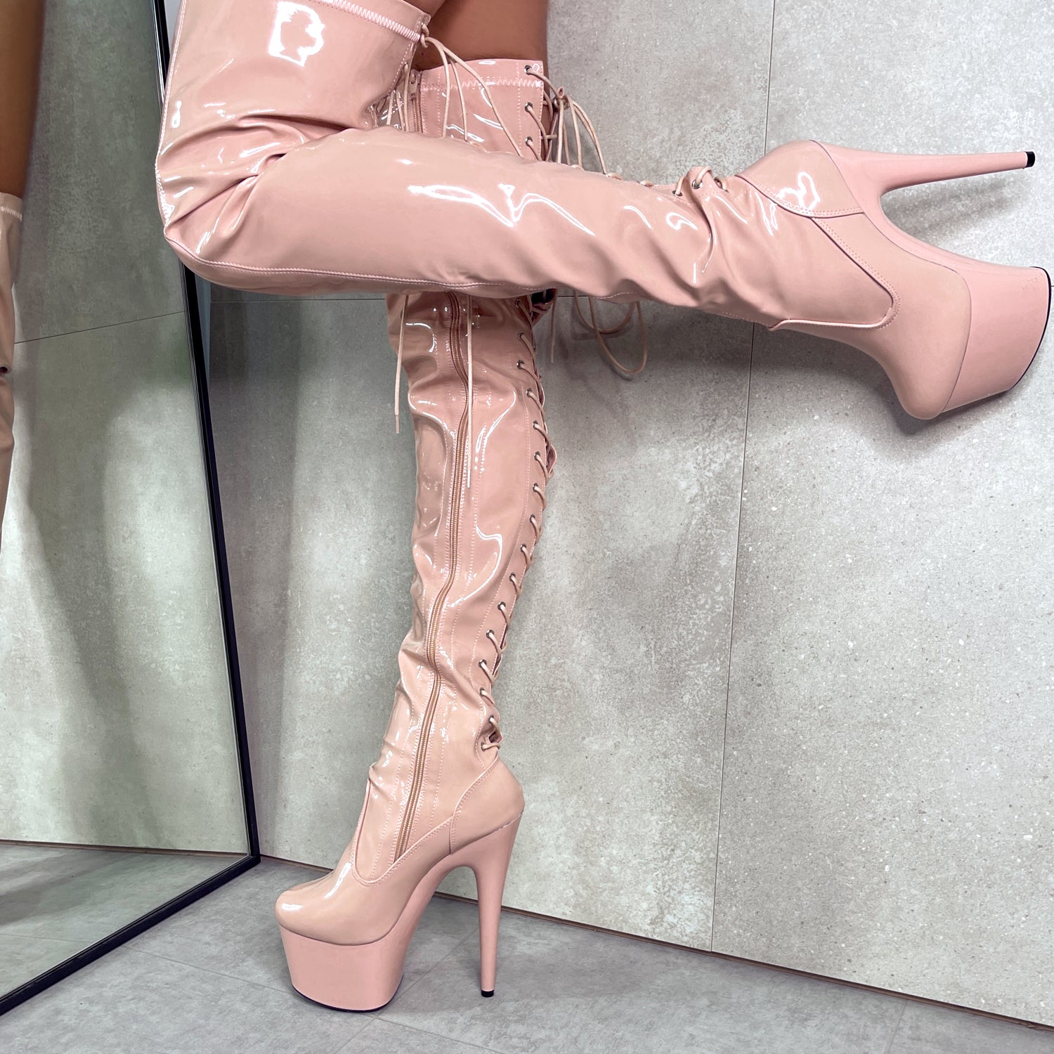 LipKit Thigh High - Dream On - 7 INCH, stripper shoe, stripper heel, pole heel, not a pleaser, platform, dancer, pole dance, floor work