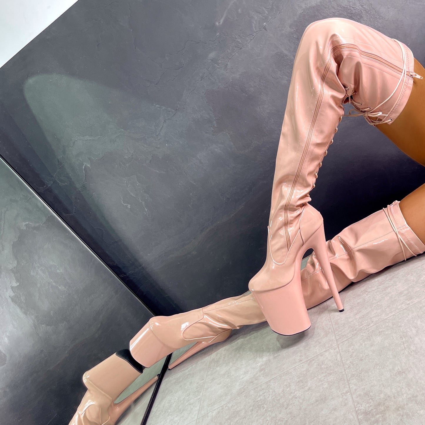 LipKit Thigh High - Dream On - 9 INCH, stripper shoe, stripper heel, pole heel, not a pleaser, platform, dancer, pole dance, floor work