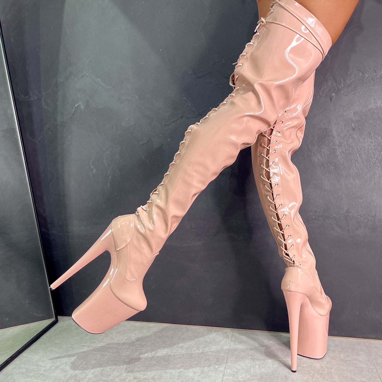 LipKit Thigh High - Dream On - 9 INCH, stripper shoe, stripper heel, pole heel, not a pleaser, platform, dancer, pole dance, floor work