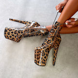 Leopard Ankle Boot - 8 INCH, stripper shoe, stripper heel, pole heel, not a pleaser, platform, dancer, pole dance, floor work
