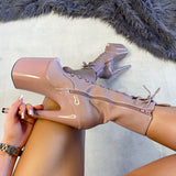 LipKit Open Toe Boot - Boujee - 8 INCH, stripper shoe, stripper heel, pole heel, not a pleaser, platform, dancer, pole dance, floor work