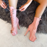 LipKit Open Toe Boot - Candy Shop - 7 INCH, stripper shoe, stripper heel, pole heel, not a pleaser, platform, dancer, pole dance, floor work