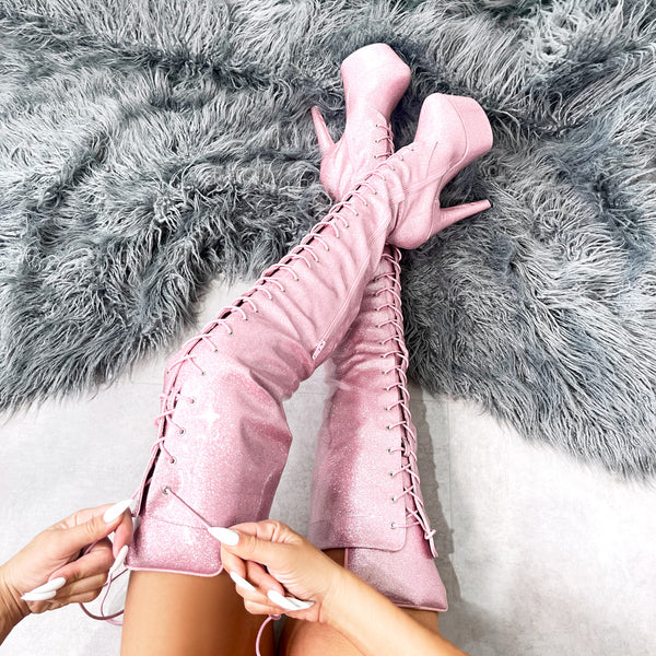 The Glitterati Thigh High - SUGARBABY - 7 INCH - Half Zip
