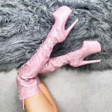 The Glitterati Thigh High Boot - Sugarbaby - 8 INCH