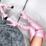 Glitterati Thigh High - Sugarbaby - 8 INCH - Half Zip