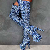 Blue Leopard Thigh High - 7 INCH - Limited Edition